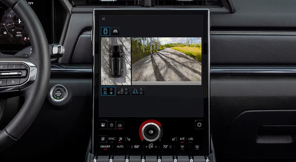Infotainment display showing the back-up camera in a 2026 GMC Terrain