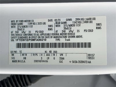 2021 Ford F-150 Lariat 4WD