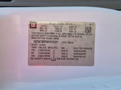 2017 GMC Savana Cargo 2500 Work Van