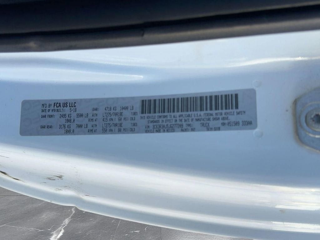 2018 RAM 3500 Tradesman Regular Cab 4x4 8' Box