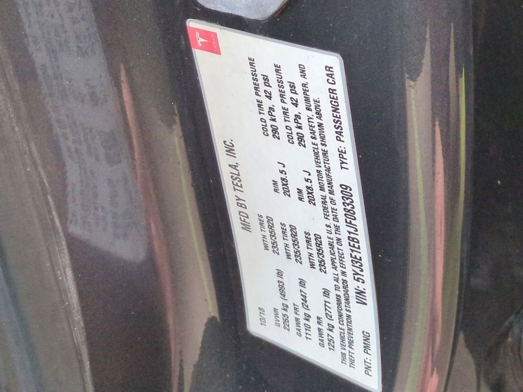 2018 Tesla Model 3 Long Range Battery