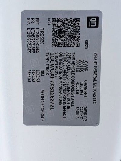 2025 Chevrolet Express Cargo 2500 WT