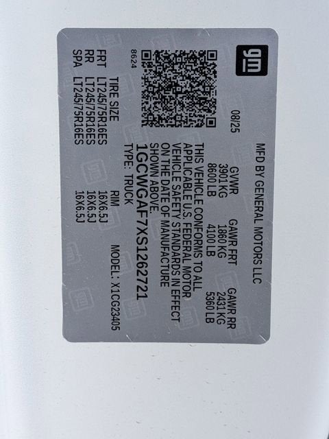 2025 Chevrolet Express Cargo 2500 WT