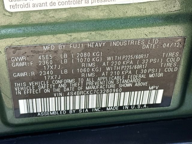 2012 Subaru Outback 2.5i Limited
