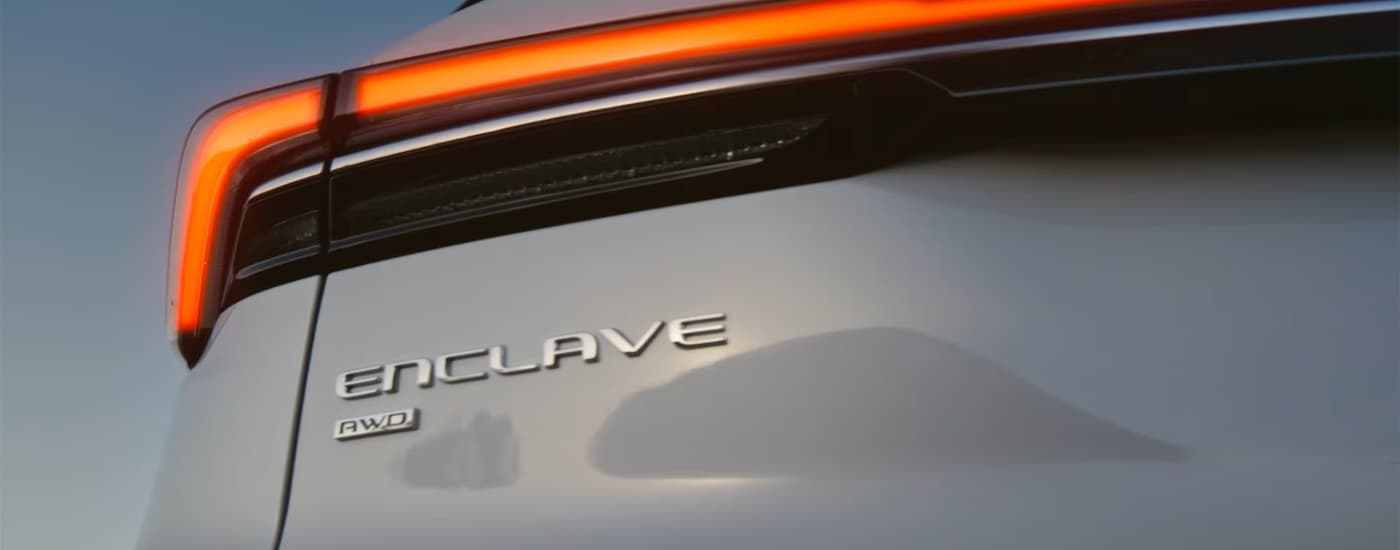 Rear brake light on a white 2026 Buick Enclave